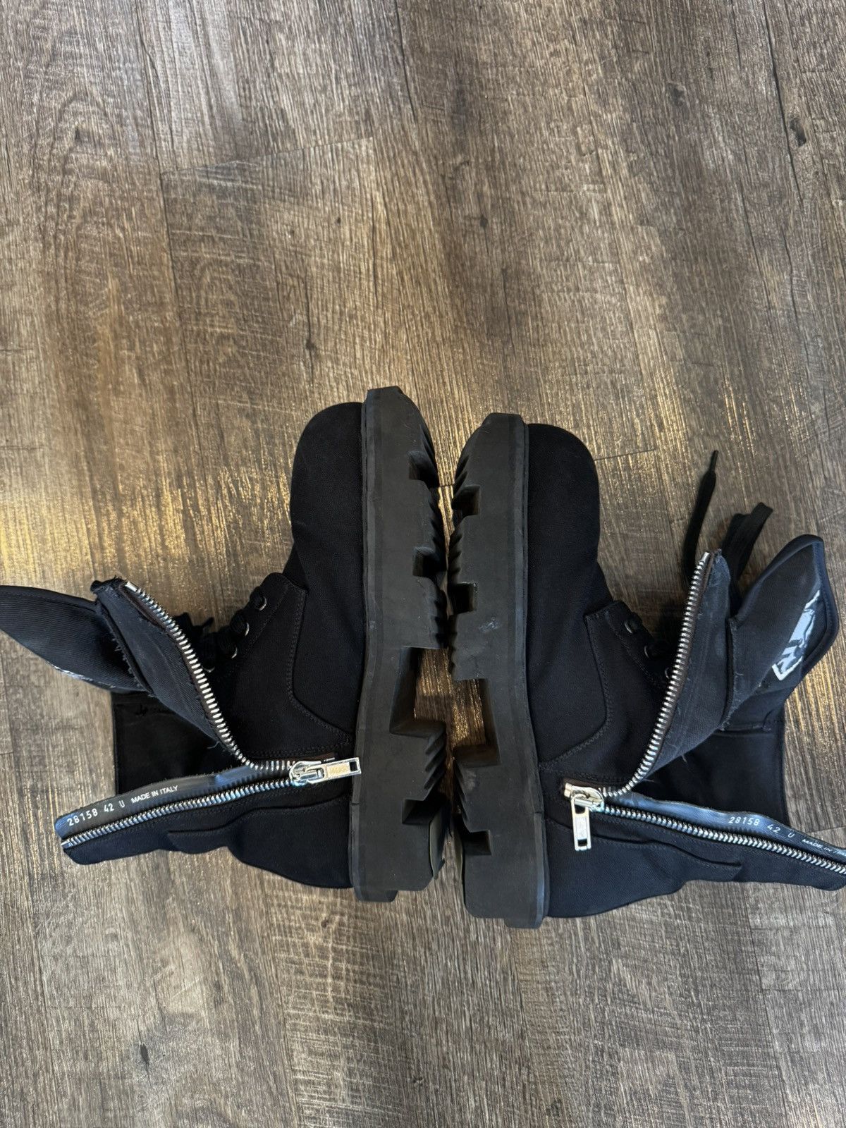 Rick Owens Drkshdw Rick Owens Megatooth Canvas Army Boots Size US 9 / EU 42 - 5 Thumbnail