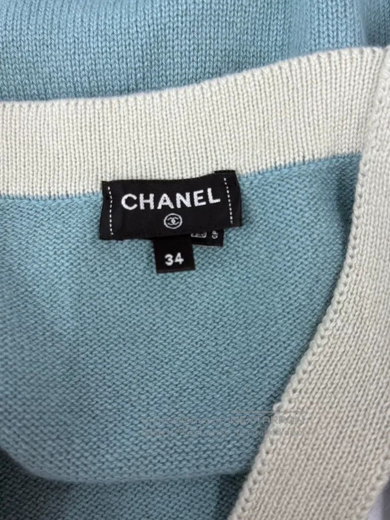 Chanel Chanel 25A blue suspender cashmere dress Size XXS / US 00 / IT 34 - 4 Thumbnail