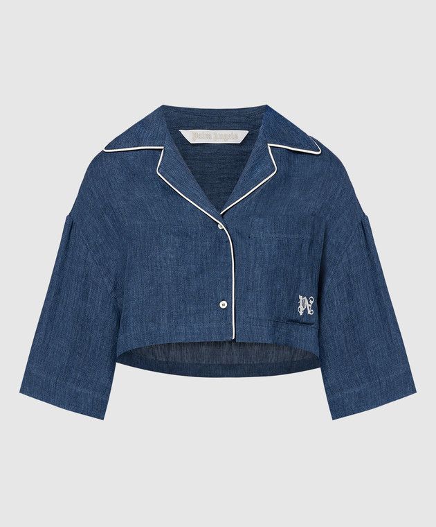 Palm Angels o1y1125 Linen Shirt in Blue Size M / US 6-8 / IT 42-44 - 1 Thumbnail