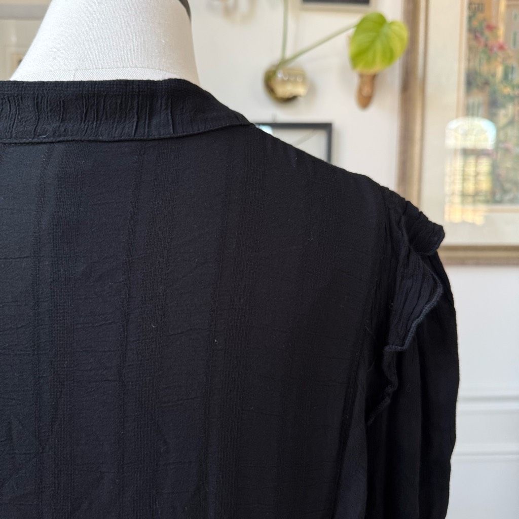 Anthropologie Anthropologie Amadi Rossi Ruffled Tunic Black 3/4 Sleeves Dr Size M / US 6-8 / IT 42-44 - 7 Thumbnail
