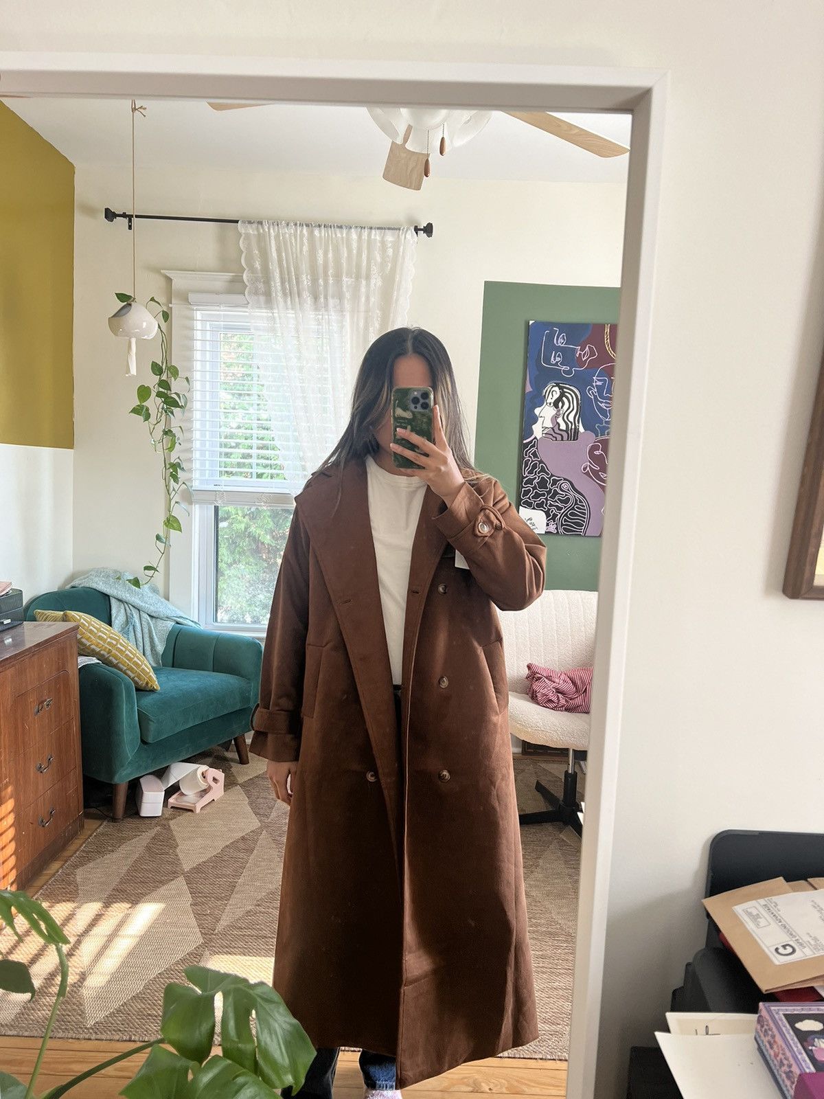 Other Suede Trench Coat Size M / US 6-8 / IT 42-44 - 4 Thumbnail