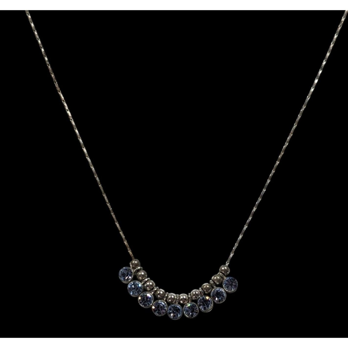 Other Simple Elegant Blue Gemmed Silver Tone Necklace Size ONE SIZE - 2 Thumbnail