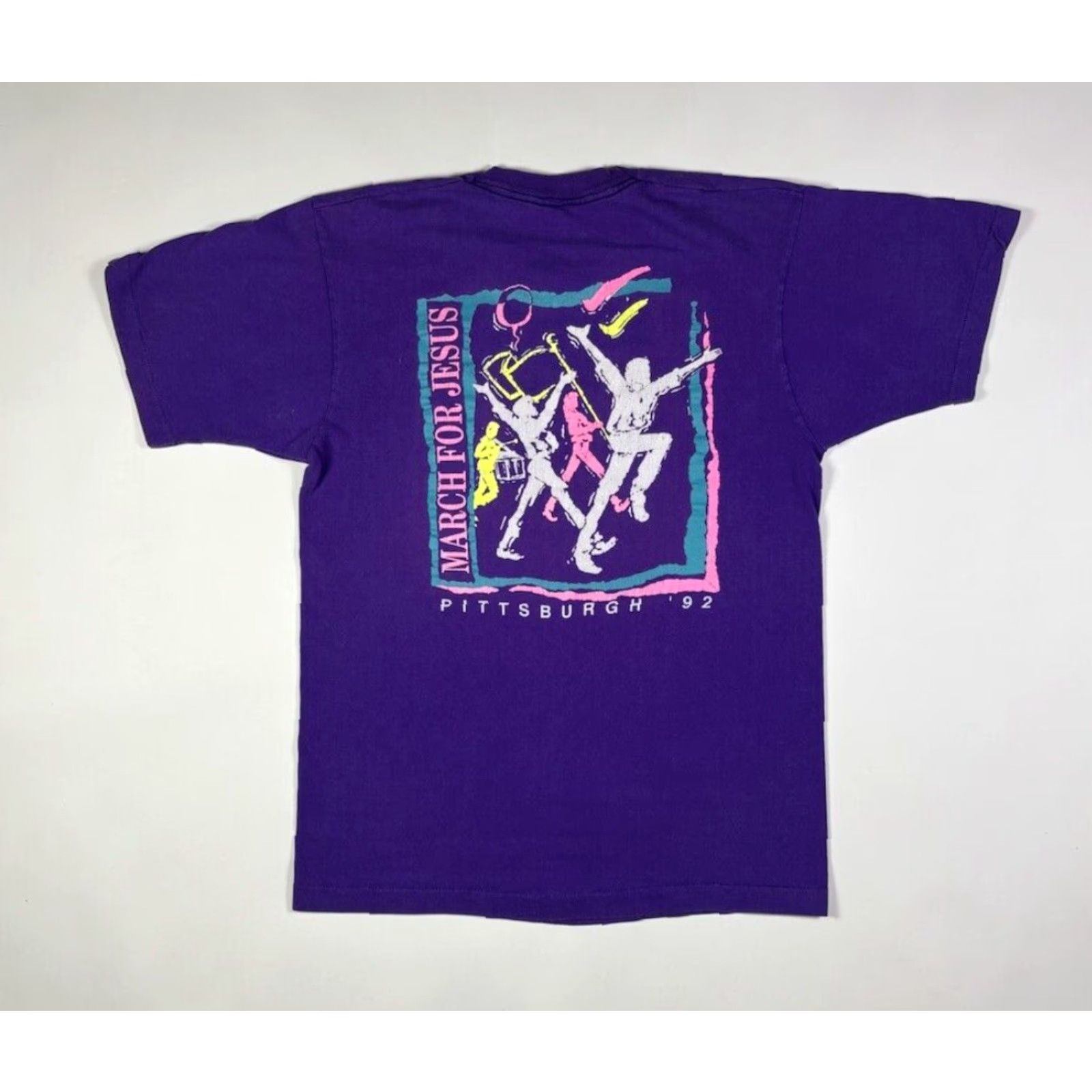 Anvil VINTAGE Anvil Shirt Men's L Purple 90s Religion God Event Church 90s American Size US L / EU 52-54 / 3 - 2 Thumbnail