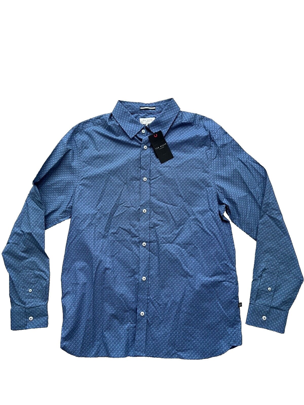 Ted Baker Ted Baker London MMA-Burstal Houndstooth Shirt Blue ( 5/XL ) Size US S / EU 44-46 / 1 - 2 Thumbnail