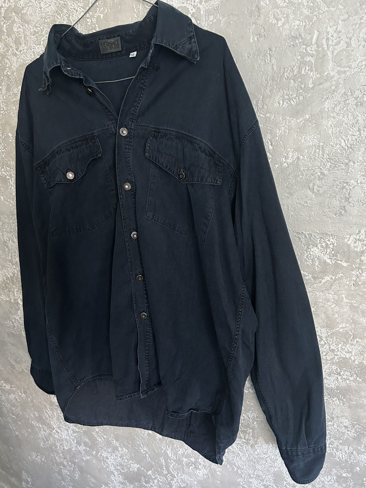 Versace × Vintage Vintage VERSACE JEANS COUTURE Contrast Long Sleeve Shirt Size US XL / EU 56 / 4 - 3 Thumbnail