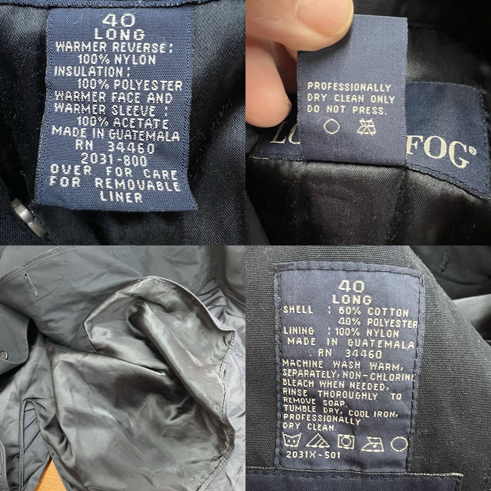 London Fog VINTAGE London Fog Overcoat Lined Removable Black Men’s Size 40 L Size US XXS / EU 40 - 8 Thumbnail