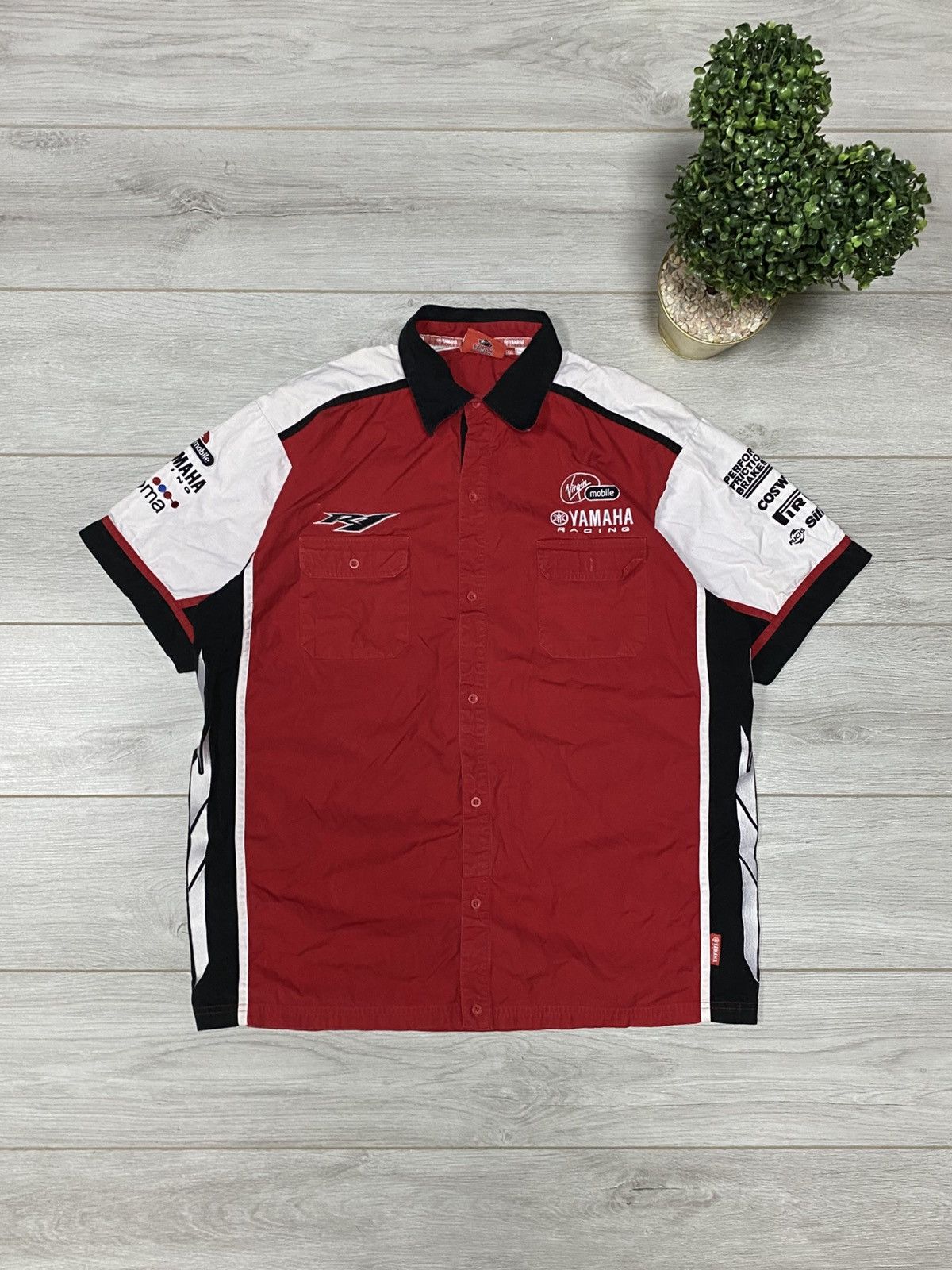 Yamaha Yamaha virgin Pirelli vintage thick shirt big logo buttons Size US XXL / EU 58 / 5 - 4 Thumbnail