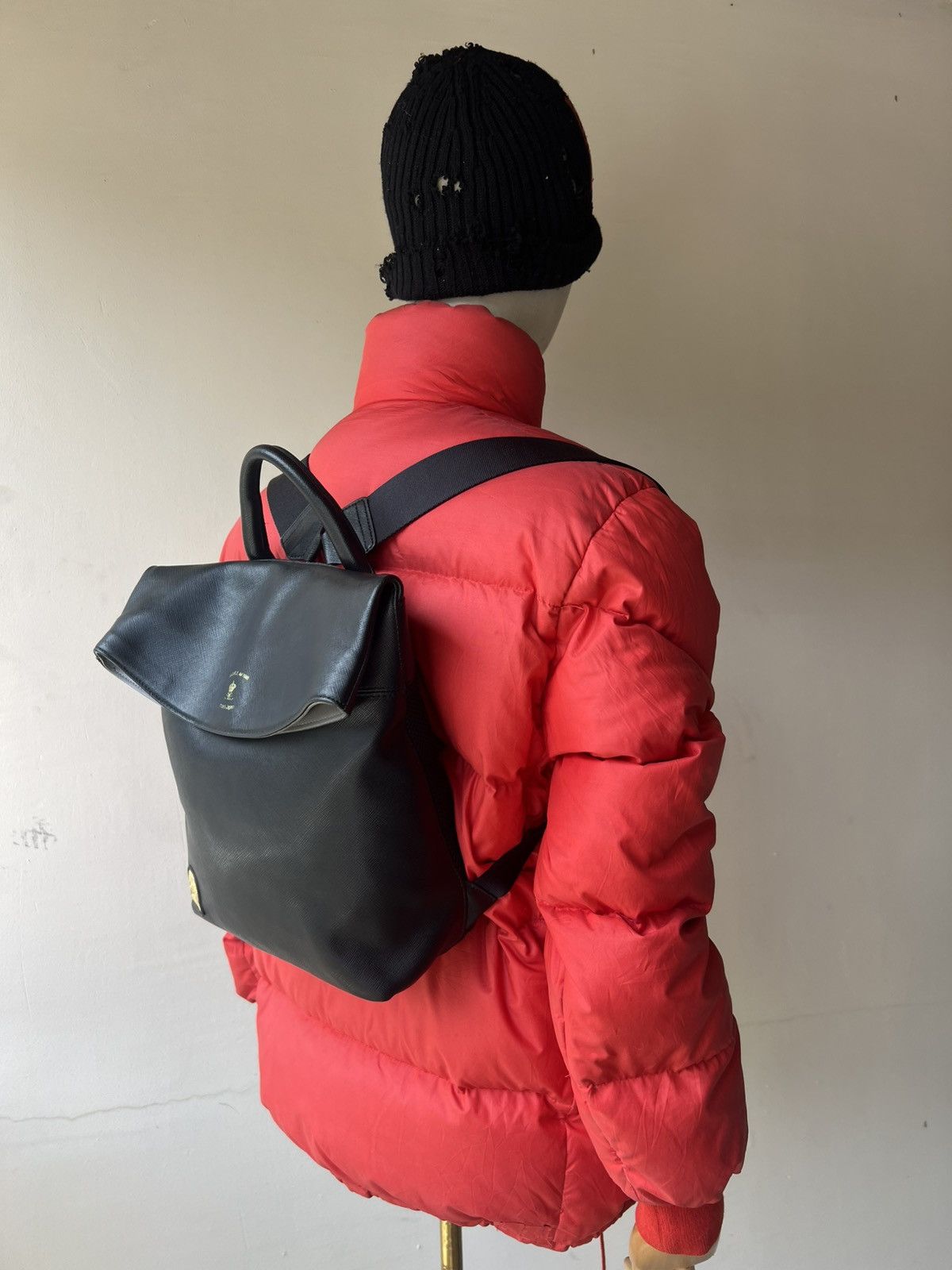 Leather ADMJ Japan Black Leather Backpack Bag Size ONE SIZE - 4 Thumbnail