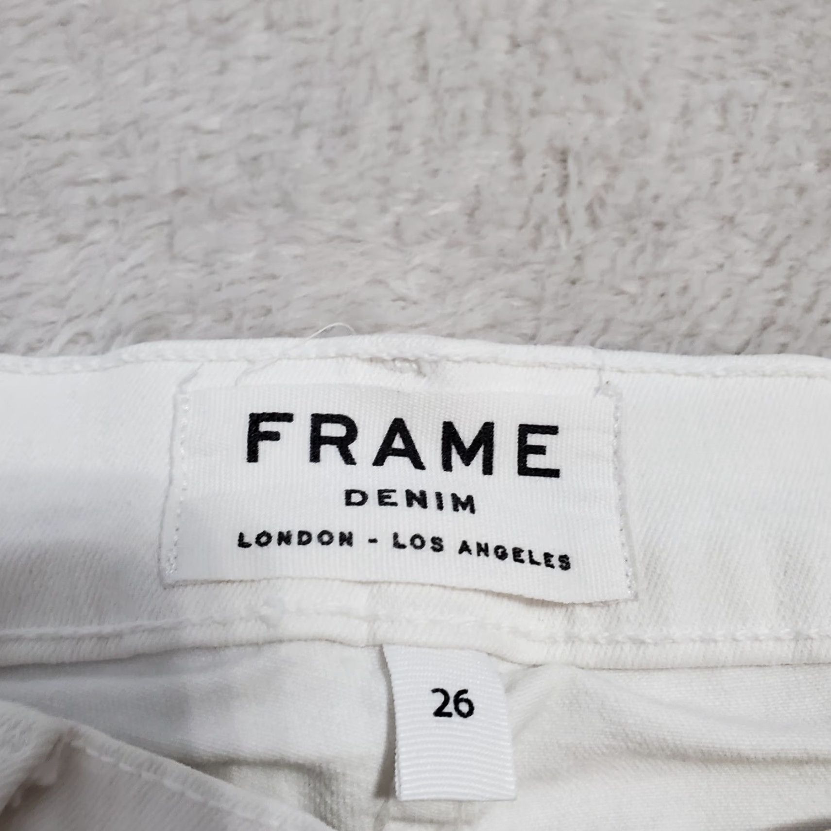 Frame VINTAGE Frame Denim Jeans Women 26 White Le Skinny de Jeanne Stretch Distressed 90s Grunge USA Womens Size 26" / US 2 / IT 38 - 3 Thumbnail