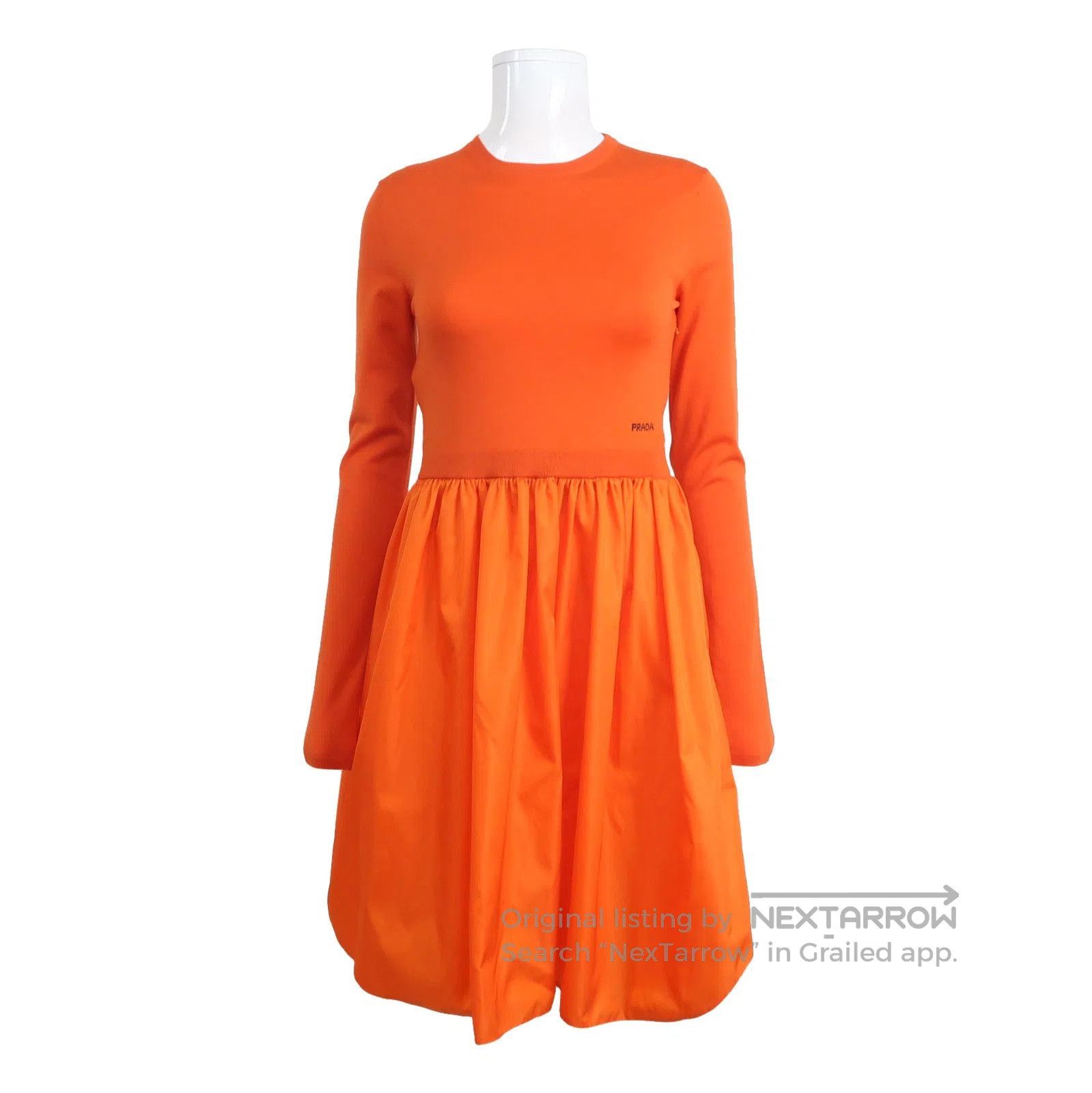 Prada Prada Wool Blend Logo Round Neck Dress . Size L / US 10 / IT 46 - 1 Thumbnail