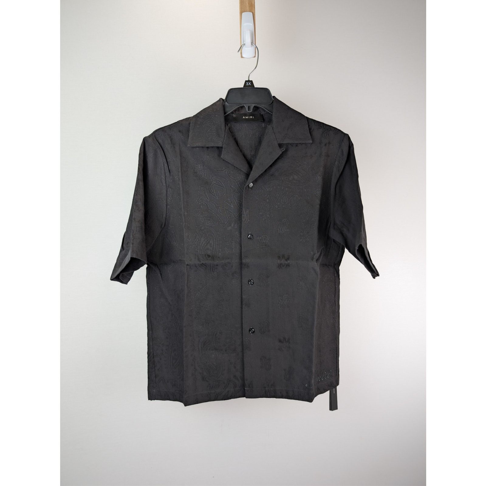 Amiri o1rshd1 MA Bandana Linen Camp Shirt in Black S Size US S / EU 44-46 / 1 - 1 Thumbnail