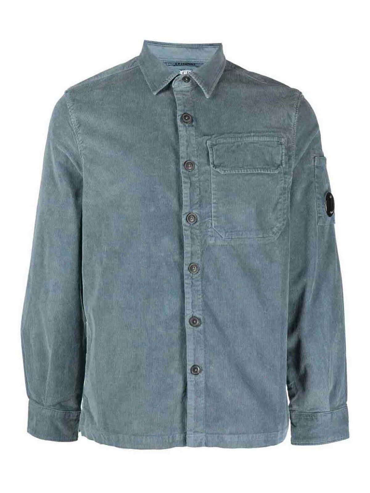 o1y1224 Solid Color Shirt in Pastel Blue