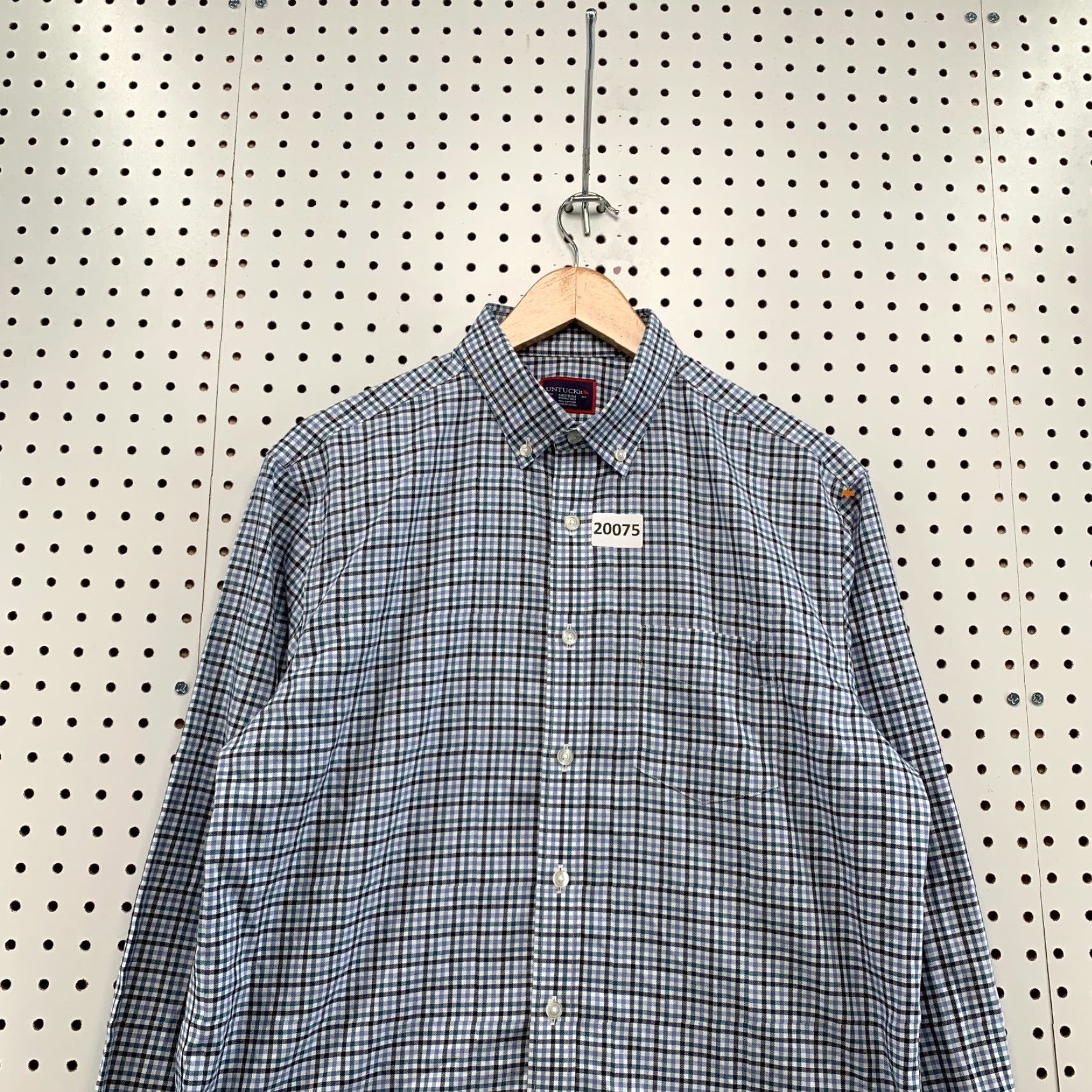 UNTUCKit UNTUCKit Button Down Shirt Mens M Blue White Check Wrinkle Free 21.5x29 Size US M / EU 48-50 / 2 - 5 Thumbnail