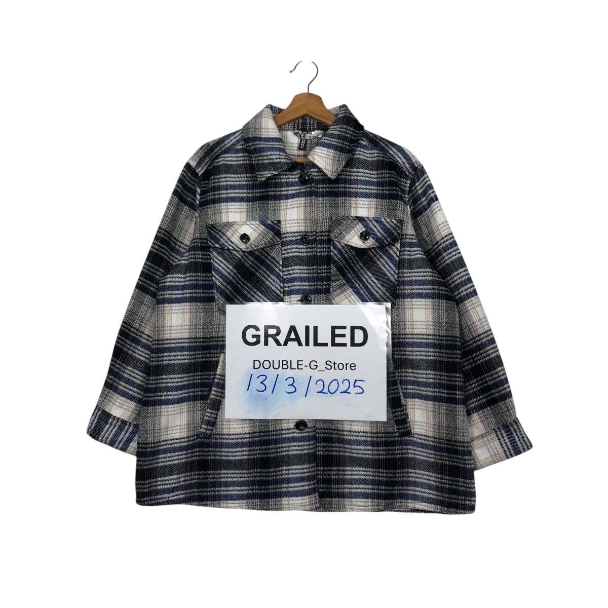 📌Vintage Flannel Jacket Wool Divided Tartan Issey Miyake