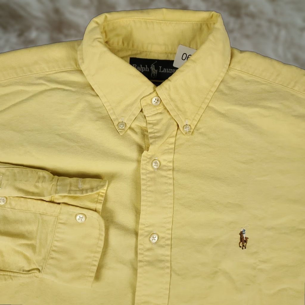Ralph Lauren Ralph Lauren Dress Shirt Mens 15.5 Yellow Pony Button-Down Long Sleeve Regular Fit Adult Medium Yellow, Non-Iron, Pockets, Classic American Style Size 40R - 1 Thumbnail