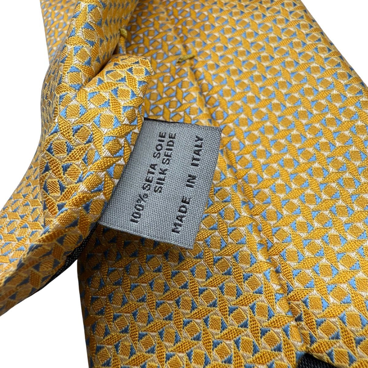 Canali Canali Silk Tie, Gold & Light Blue, Made in Italy Size ONE SIZE - 6 Thumbnail