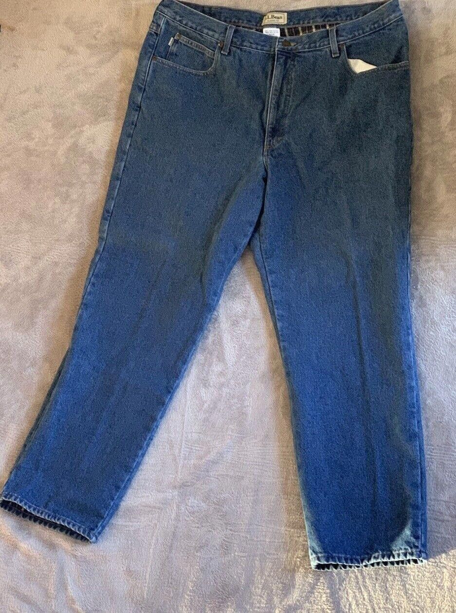 L.L. Bean LL Bean Men's Flannel-Lined Denim Blue Jeans Classic Fit Size US 42 / EU 58 - 1 Thumbnail