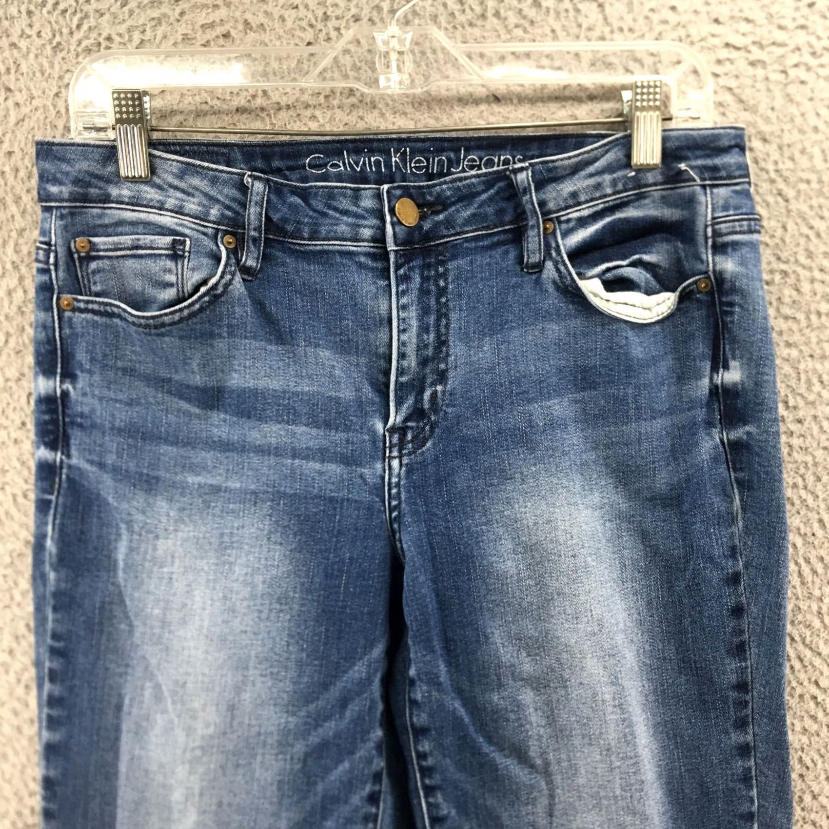 Calvin Klein Calvin Klein Ultimate Skinny Jeans Womens 31x32 Blue Denim Zip Jeans Regular Womens Size 24" / US 00 / IT 34 - 2 Thumbnail