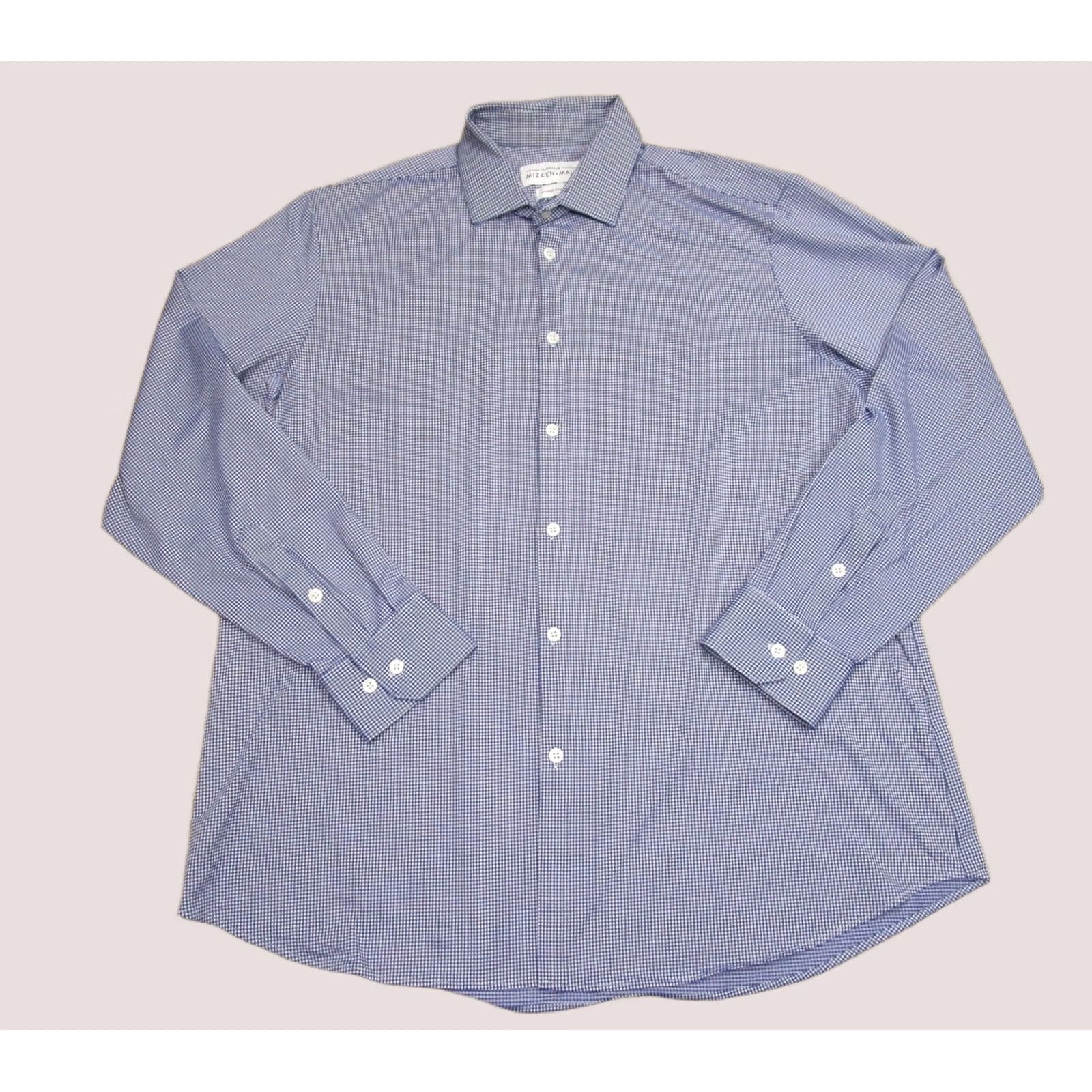 Mizzen+Main Mizzen+Main Shirt Men 2XL Blue Check Spinnaker Long Sleeve Button Up Stretch Size US XXL / EU 58 / 5 - 1 Thumbnail