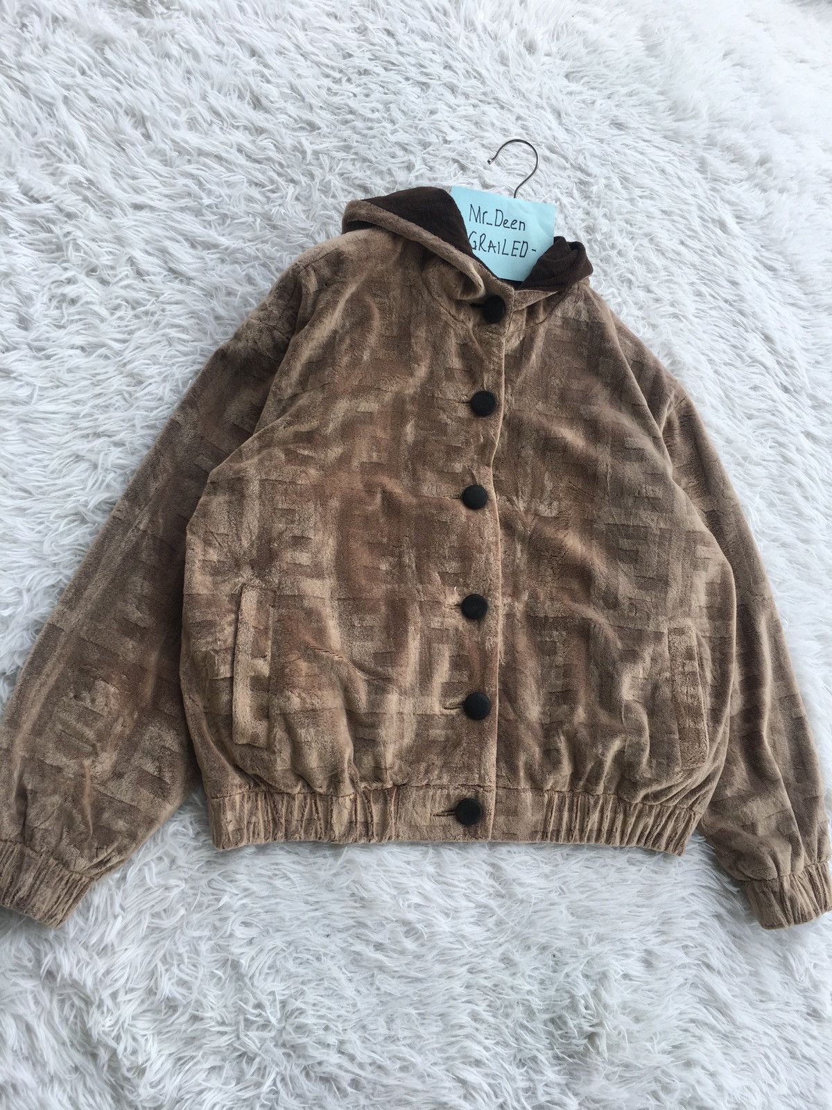 Fendi Rare Vintage 90s FENDI Monogram Velvet Jacket Size US L / EU 52-54 / 3 - 3 Thumbnail