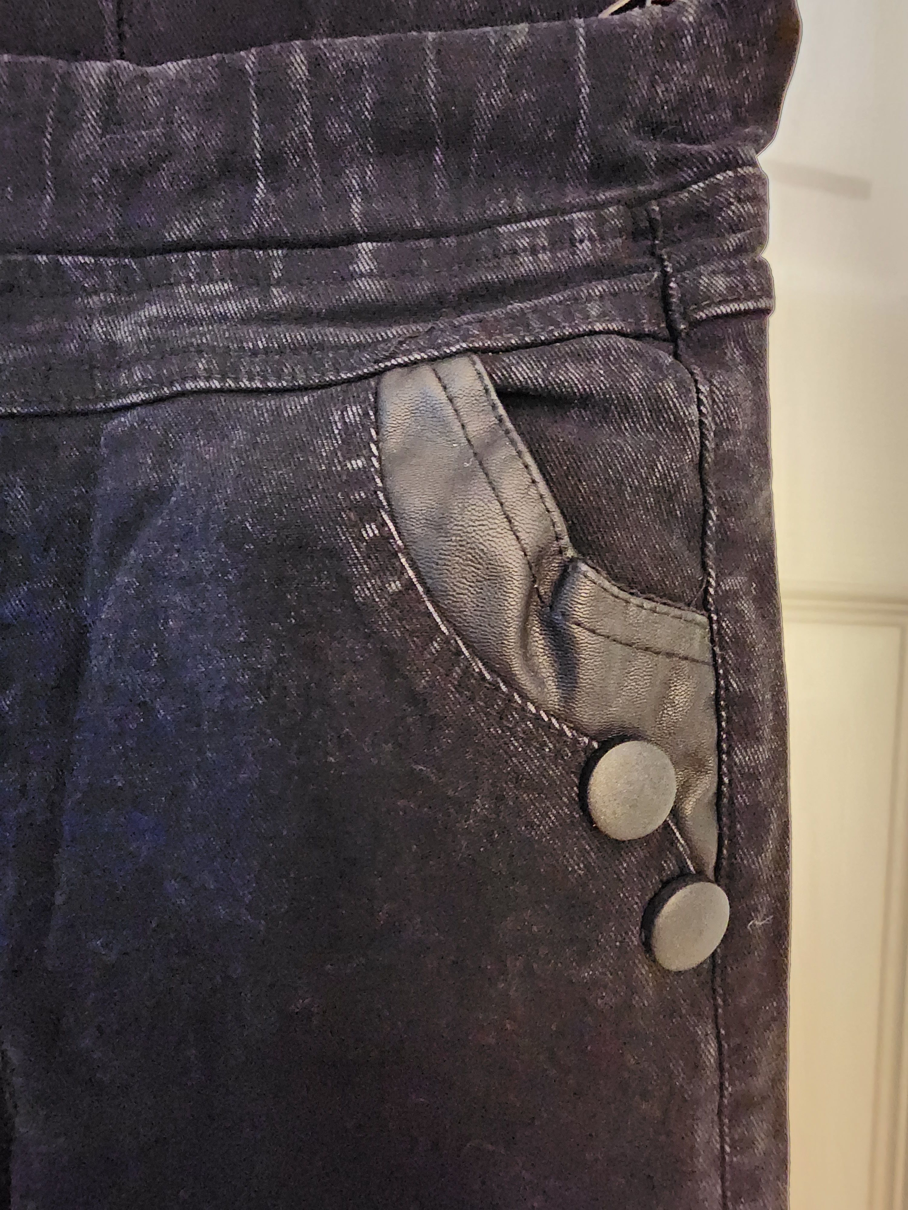 Other NWOT Xiangaisha Black Skinny Jeggings Pleather Pockets XS/S Size 25" / US 0 / IT 36 - 5 Thumbnail