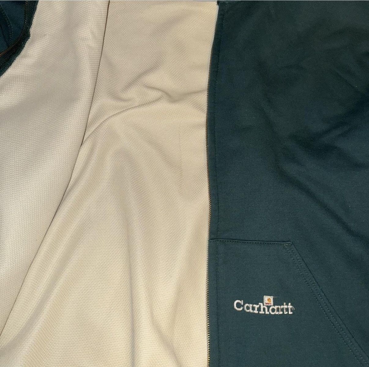 Carhartt Carhartt Waffle-Lined Zip Hoodie – Green XL Workwear Fit Size US XL / EU 56 / 4 - 3 Thumbnail