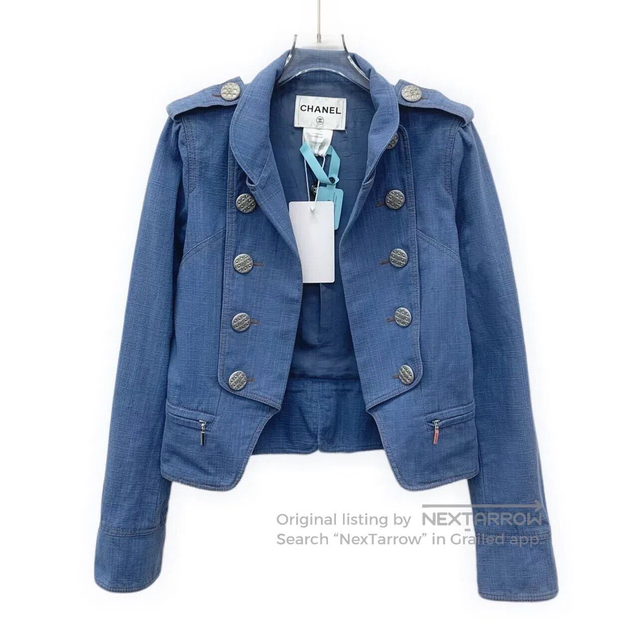Chanel Chanel Deep blue button decorated cotton lapel long sleeve Size XS / US 0-2 / IT 36-38 - 1 Thumbnail