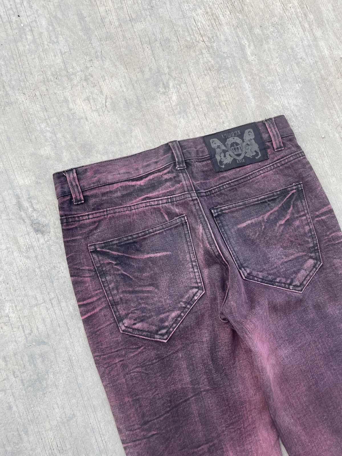 Japanese Brand 💥RARE💥2000s JAPANESE BRAND LOWBOX RED WINE WHISKER JEANS Size US 30 / EU 46 - 6 Thumbnail