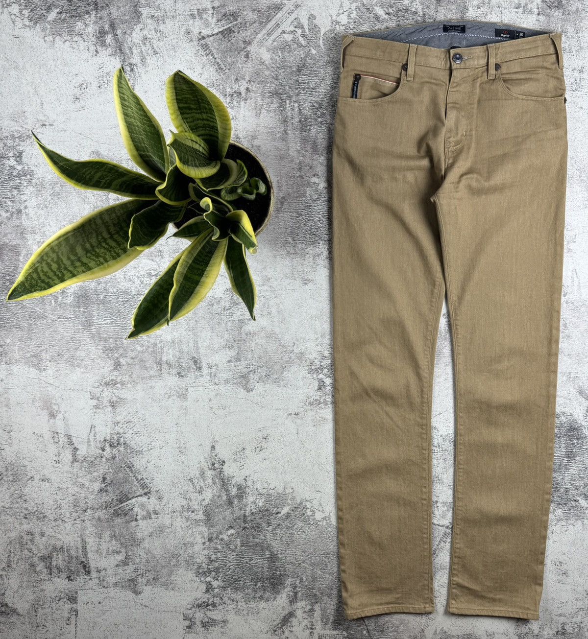 Armani Armani Jeans J45 Regular Fit Stretch Denim W30 L34 Beige GA Men’s Trousers Pants Size US 30 / EU 46 - 2 Thumbnail
