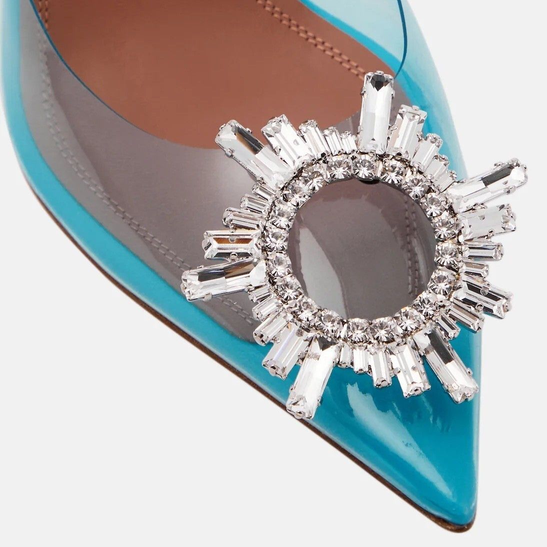 Amina Muaddi Begum Glass Pointed Toe Slingback Shoes US 10 / EU 40 $1220 Size US 10 / IT 40 - 6 Thumbnail