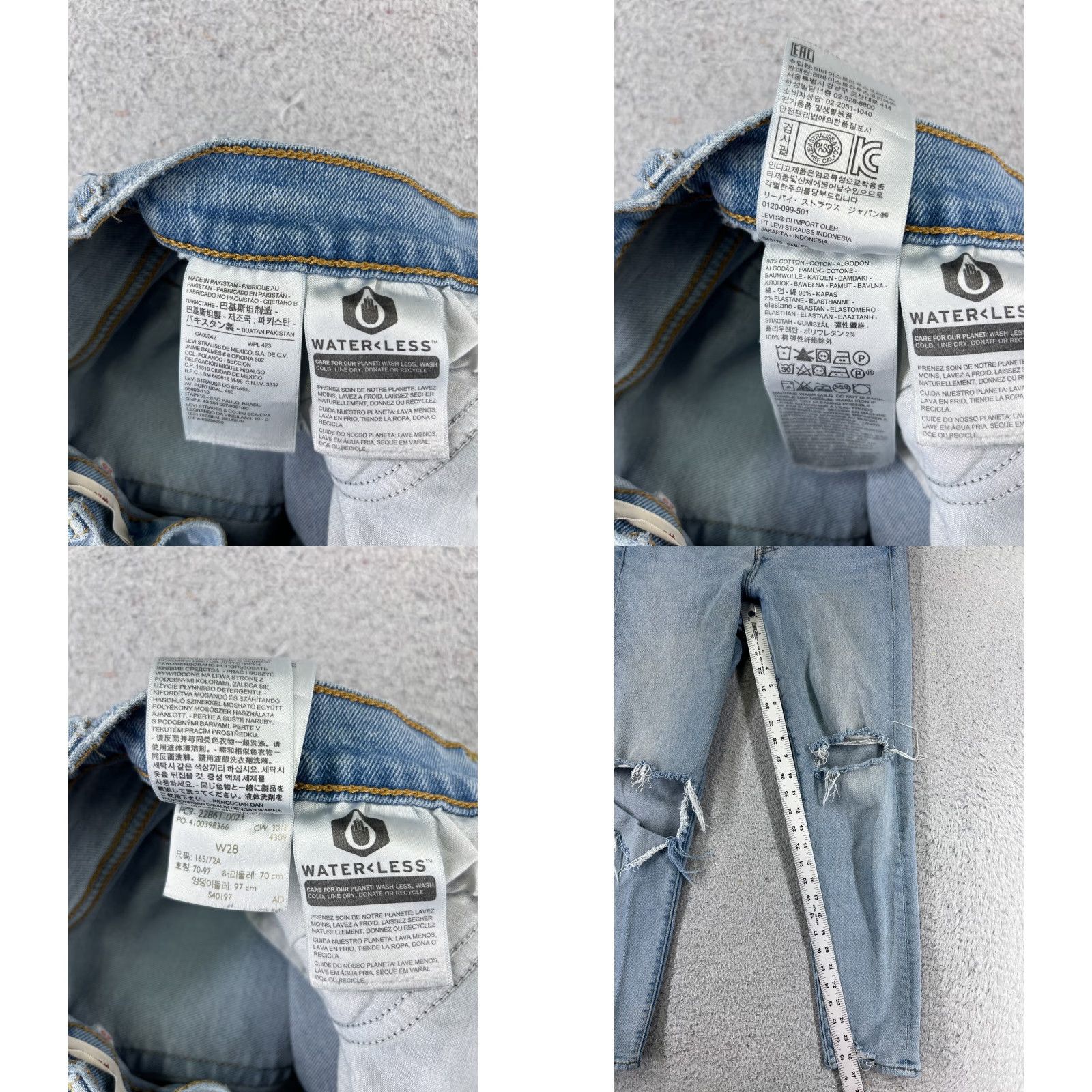 Levi's Levis Jeans Women 28 Blue Denim Wedgie Fit Distressed Button 27x27 Premium Pant Regular Rise Mid Vintage: No Size 28" / US 6 / IT 42 - 8 Thumbnail