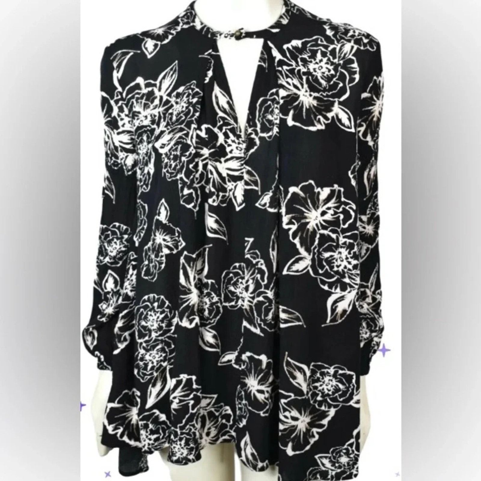 Free People Free People black & white floral print swing tunic dress, XS Size XS / US 0-2 / IT 36-38 - 1 Thumbnail