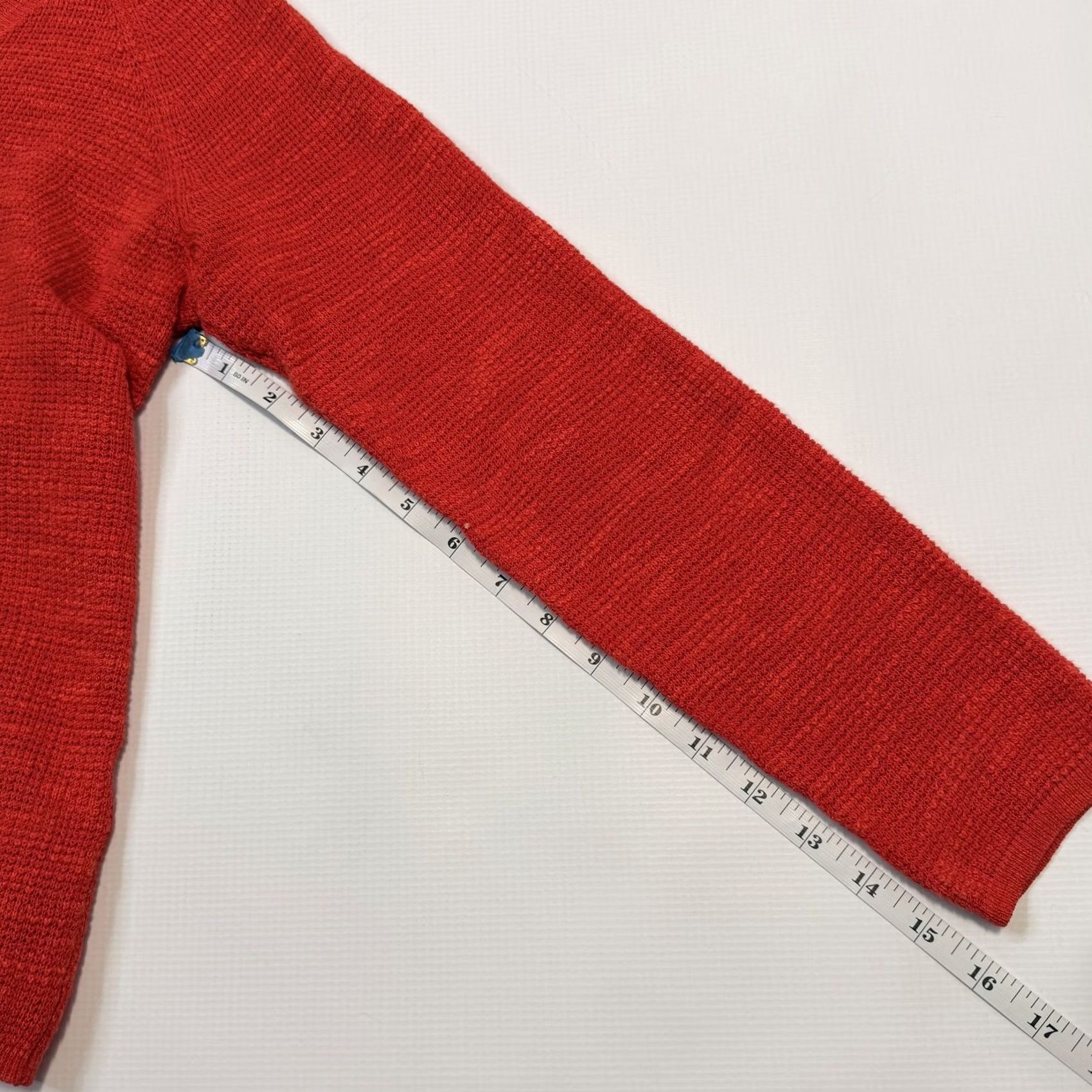 Eileen Fisher VINTAGE Eileen Fisher Sweater Womens PP/PTP Red V-Neck Knit Pullover Linen Cotton Petite Raglan Sleeve Size XXS / US 00 / IT 34 - 8 Thumbnail