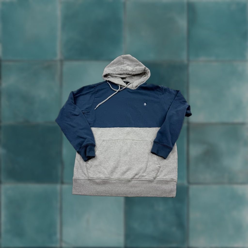 Volcom VINTAGE Volcom Hoodie Sweatshirt Mens Pullover Fall Winter Blue Gray Fleece Lined Pockets Size US S / EU 44-46 / 1 - 1 Thumbnail