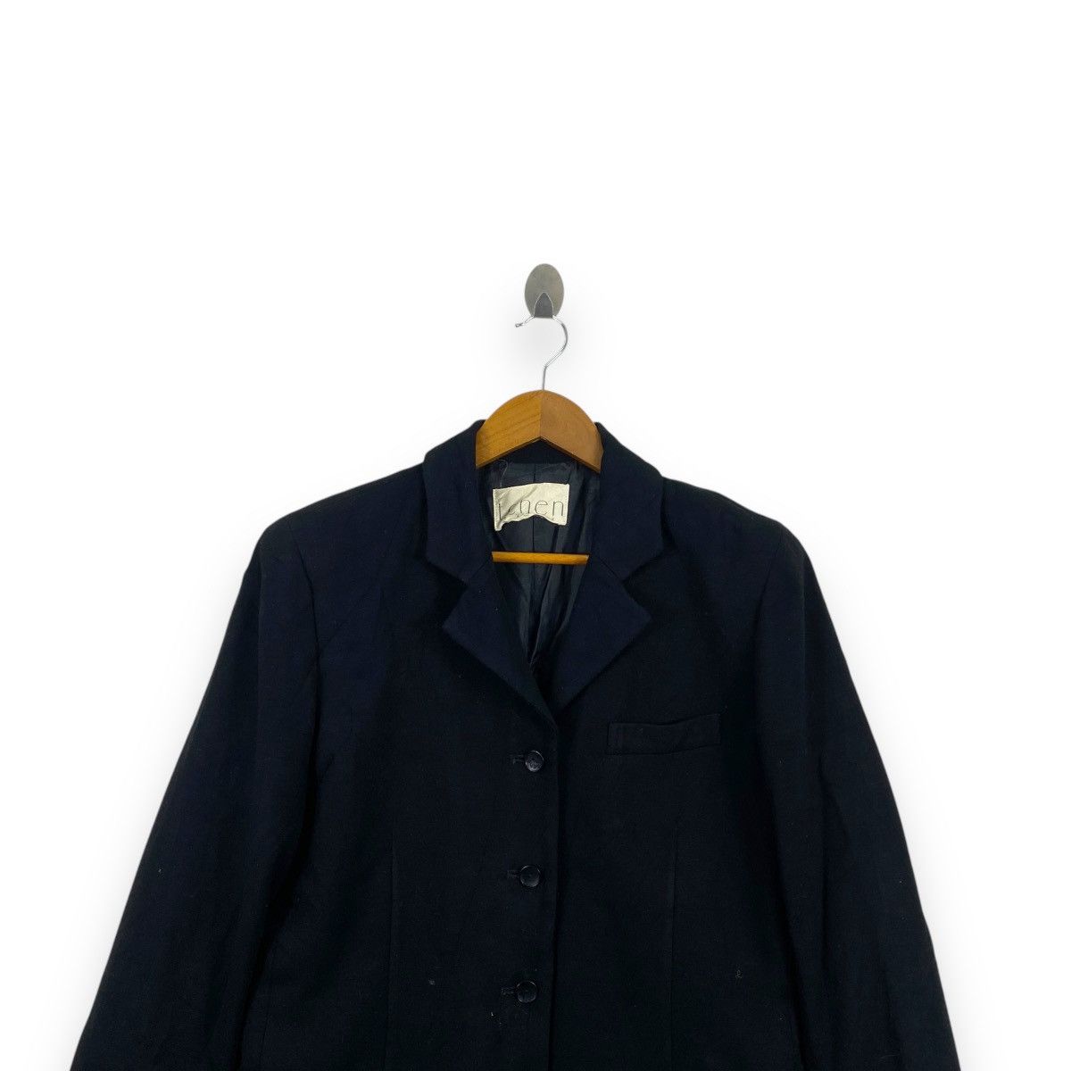 Vintage Vintage TEHEN PARIS Women Black 4 Button Blazer Coat Jacket Size 34R - 2 Thumbnail