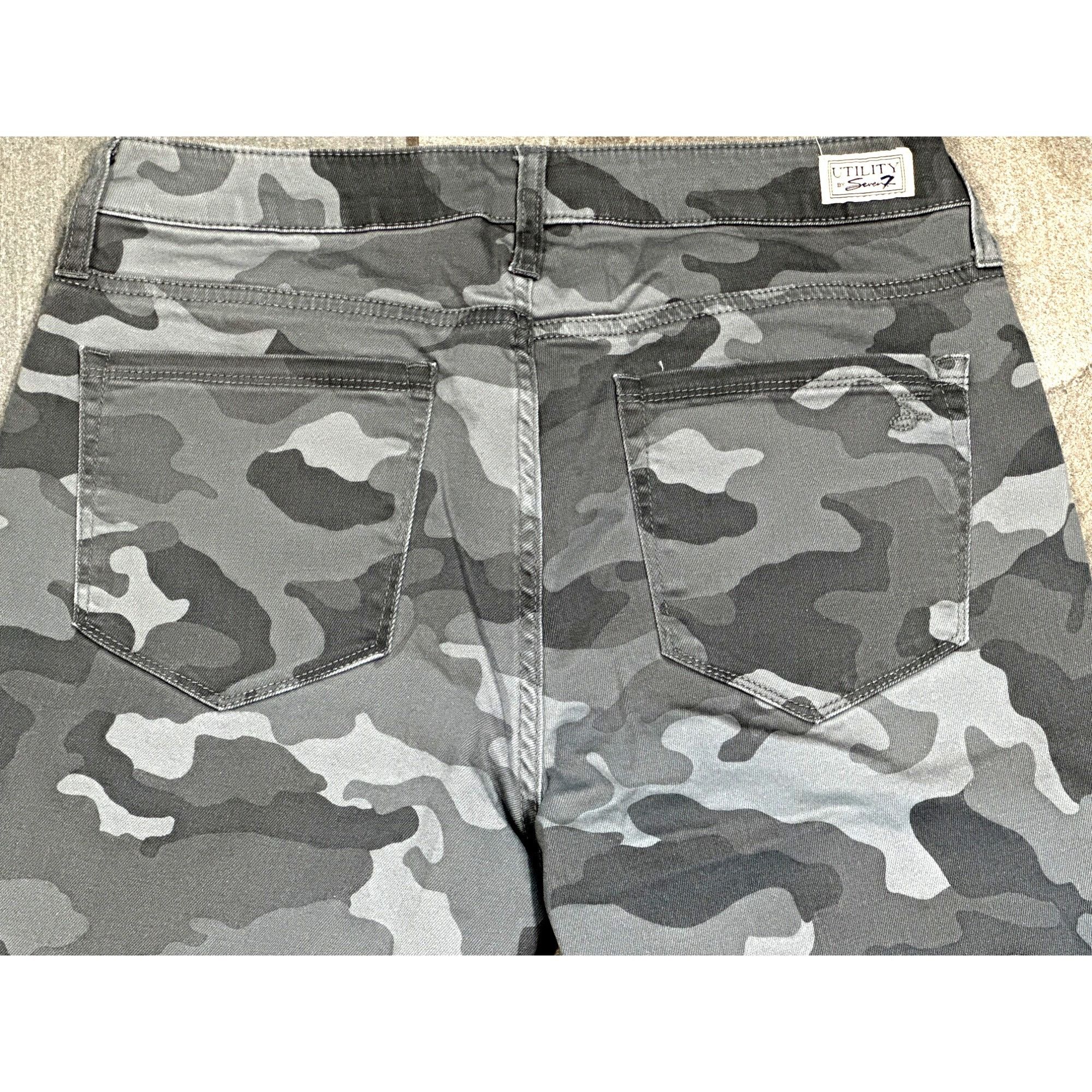 Seven 7 Seven7 Utility Camouflage Denim Mid Rise Slim Straight Jeans Size 30" / US 8 / IT 44 - 9 Thumbnail