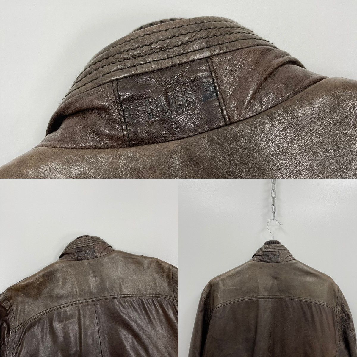 Hugo Boss Hugo Boss Noakh Lamb Leather Pocket Jacket Brown Size US M / EU 48-50 / 2 - 6 Thumbnail