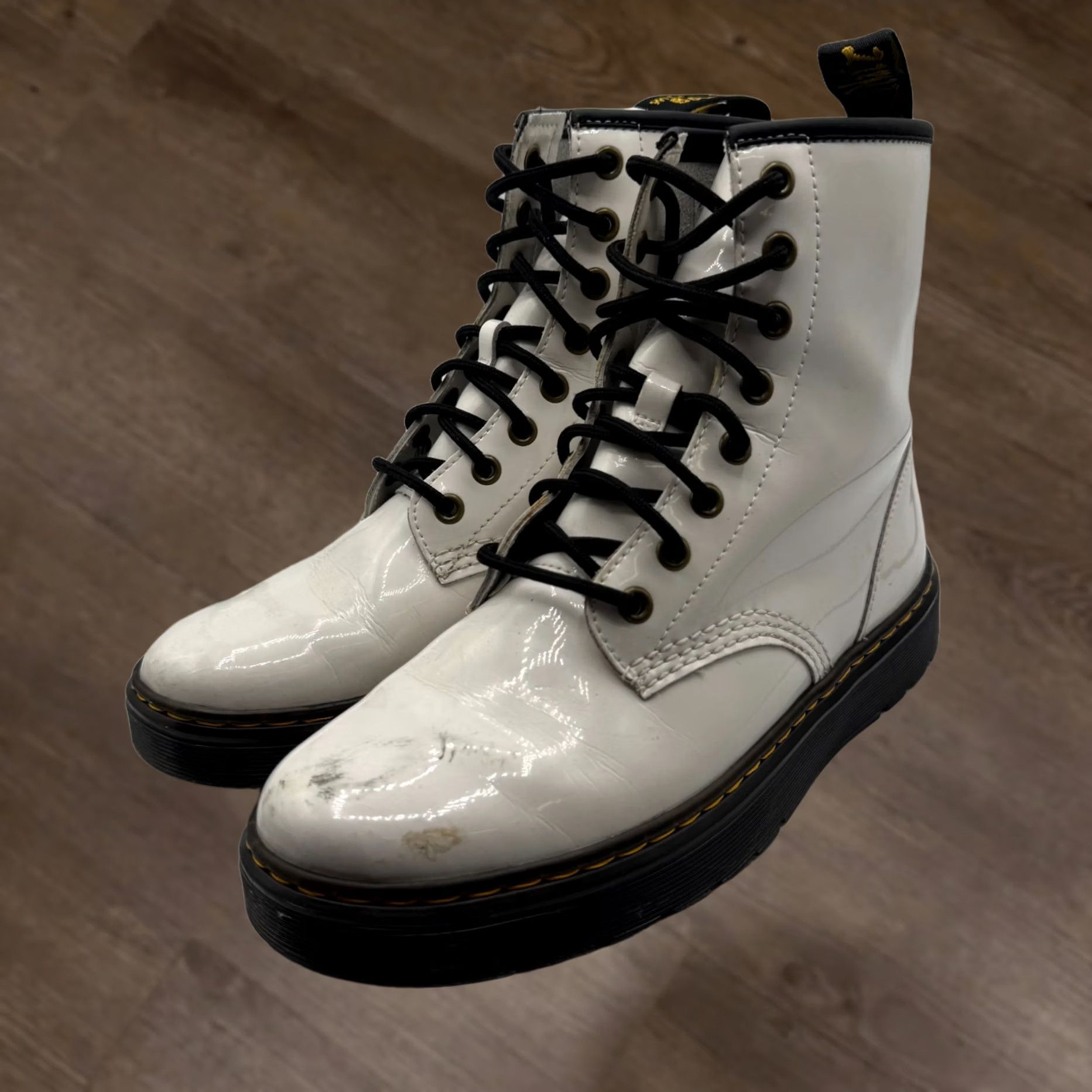 Dr. Martens Boots White  men size 9 Leather Zavala Boots Doc Martens Zavala Leather Boots US Size 5 Mens 6.5 white main image 2