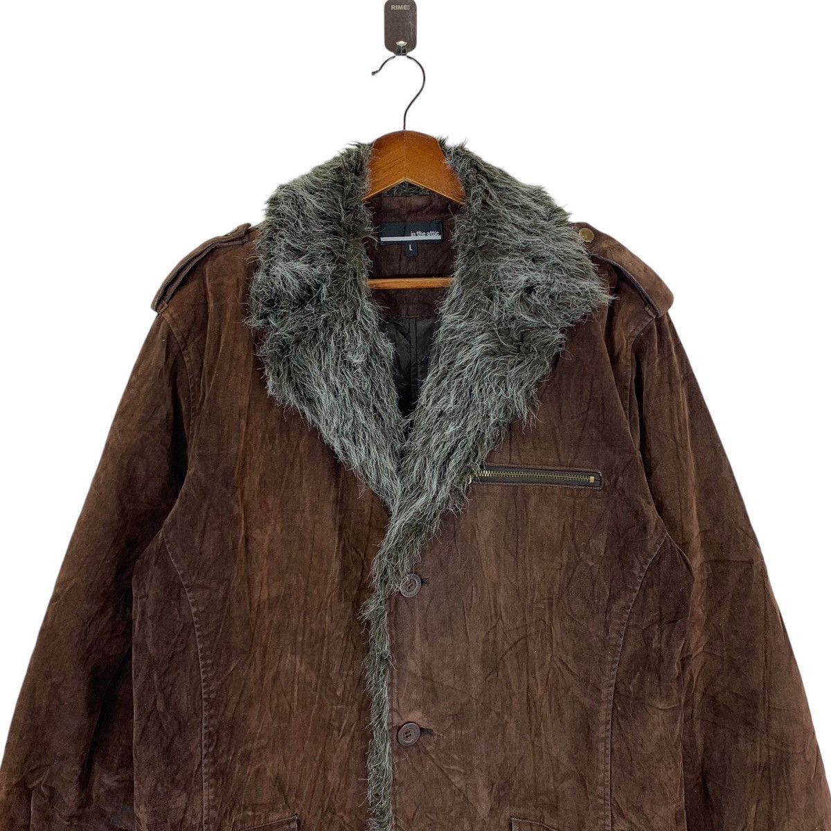 If Six Was Nine × In The Attic ⚡️⚡️ VINTAGE IN THE ATTICS FUR MINK DENIM JACKET Size US L / EU 52-54 / 3 - 3 Thumbnail