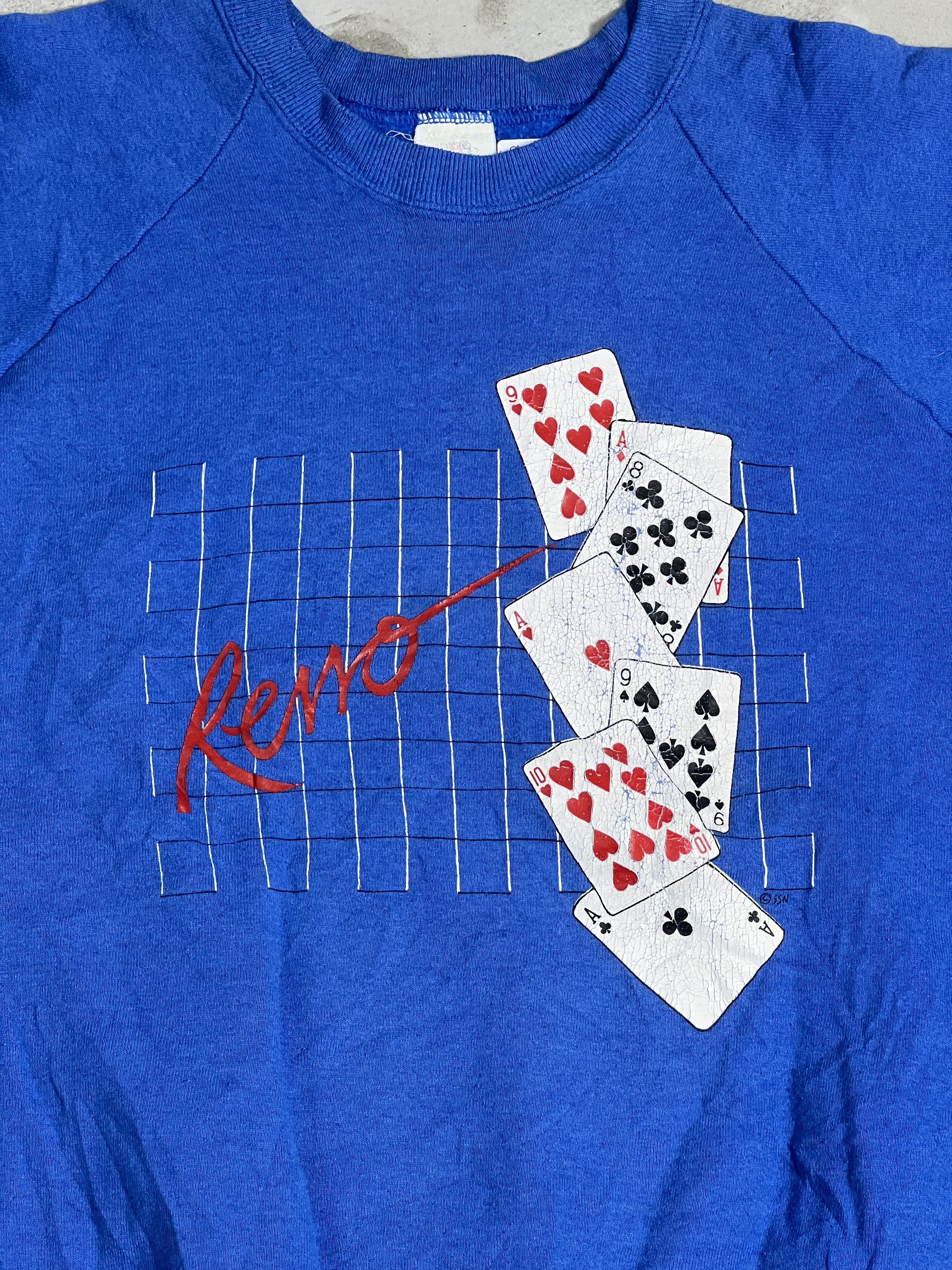 Vintage Vintage 80s Reno Card Games Sweatshirt (XL) GTMD948 Size US XL / EU 56 / 4 - 2 Thumbnail
