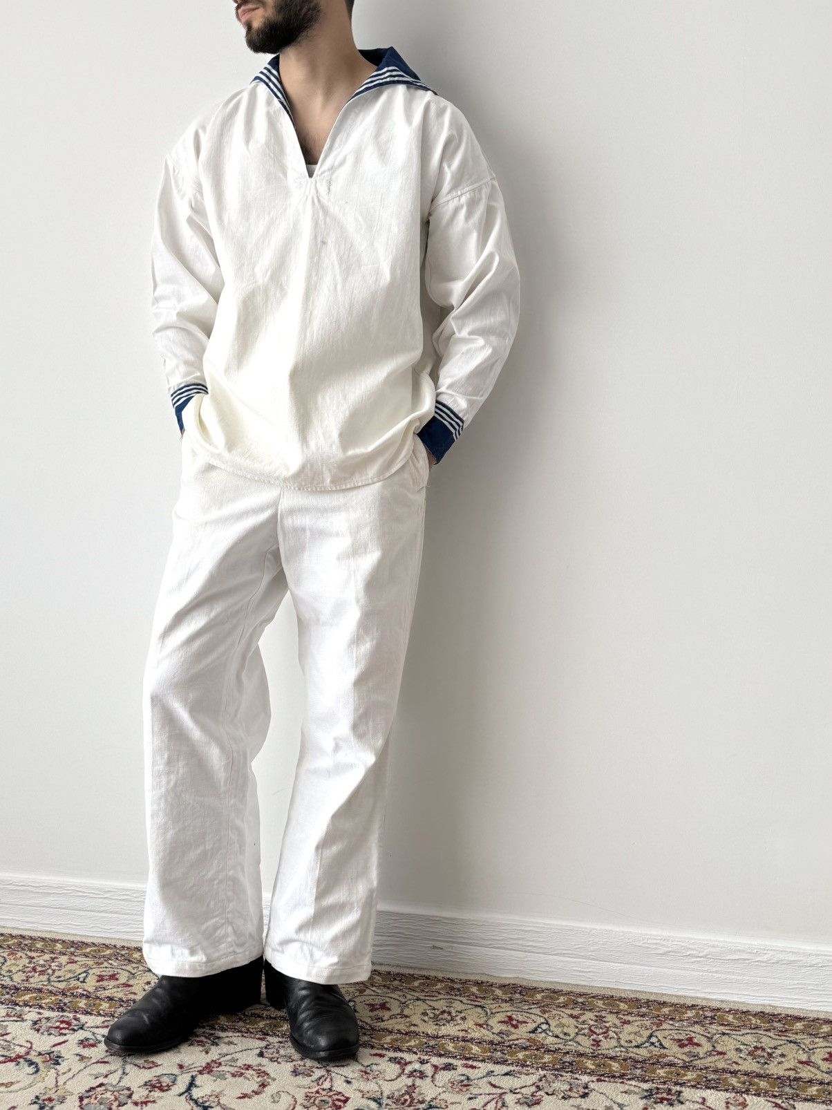 Cccp 1947 Dated Soviet Union Navy ‘Formenka’ White Suit Size US M / EU 48-50 / 2 - 3 Thumbnail