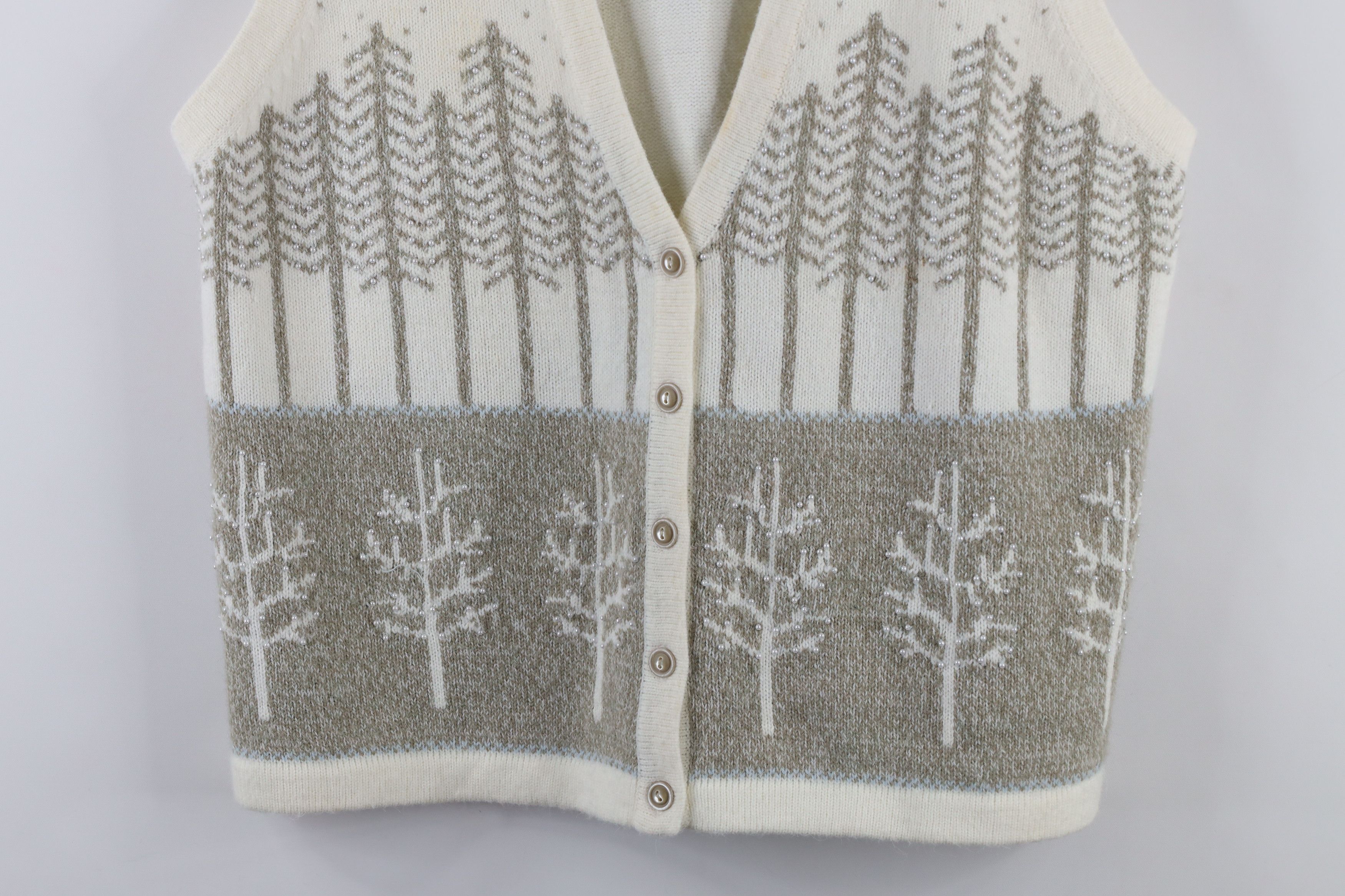 Vintage Vintage 90s Streetwear Print Christmas Tree Sweater Vest Size M / US 6-8 / IT 42-44 - 3 Thumbnail