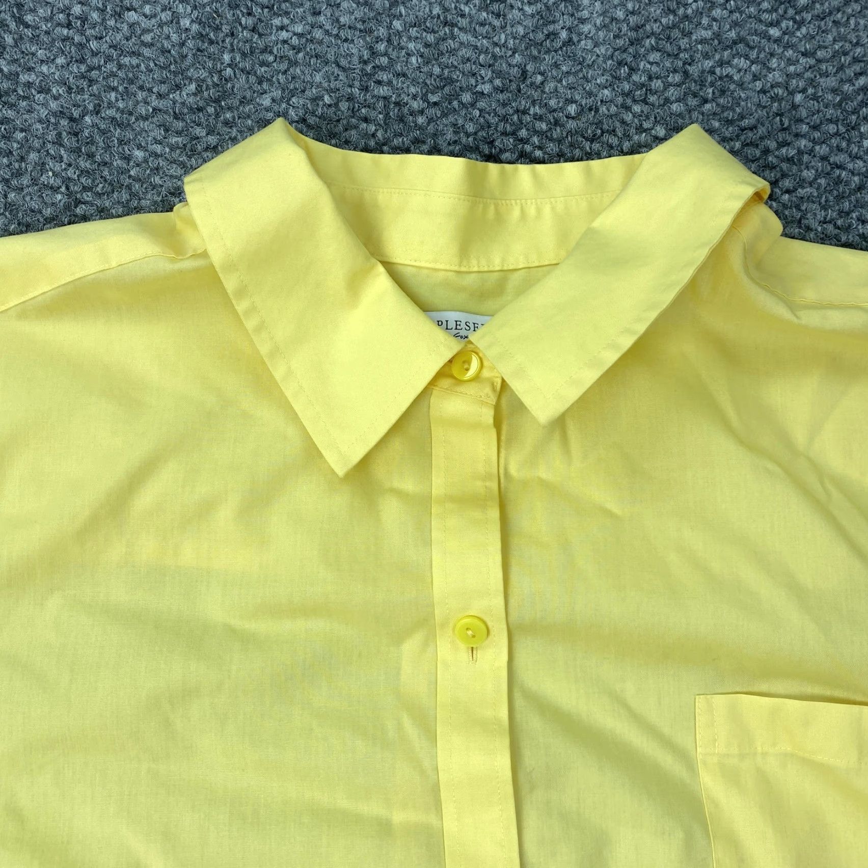 Vintage Appleseed's Foxcroft Shirt Womens 22W Yellow Wrinkle Free Short Sleeve Button Size 3XL / US 20-22 - 4 Thumbnail