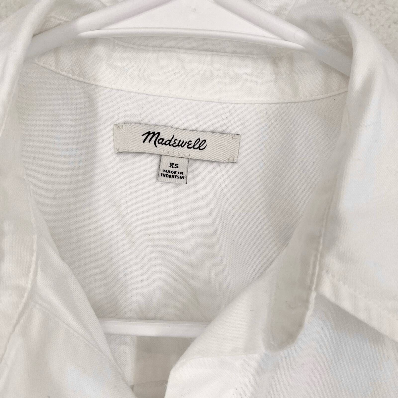 Madewell Madewell XS Button Down White Tired Front Long Sleeve Casual Size XS / US 0-2 / IT 36-38 - 2 Thumbnail