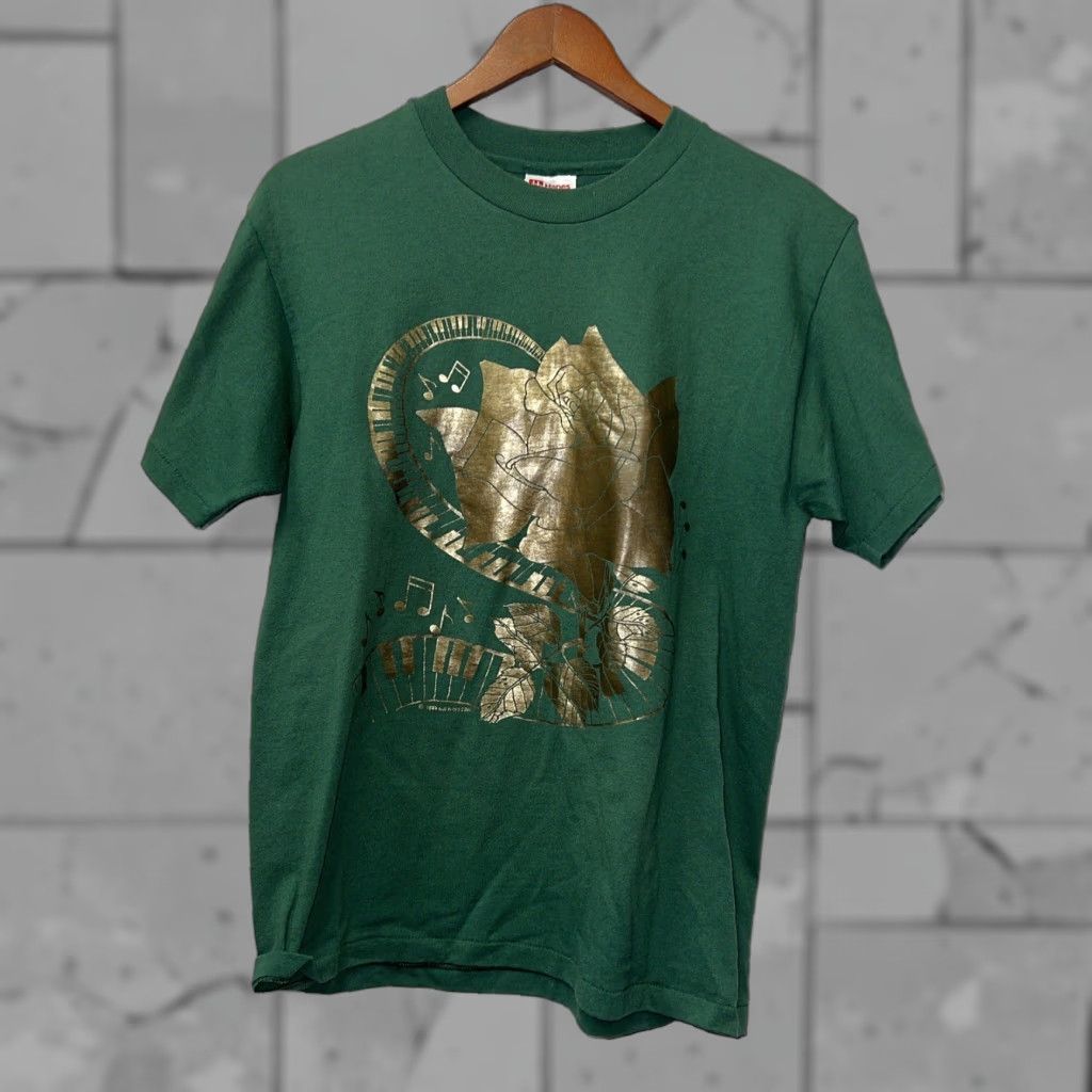 Hanes VINTAGE Hanes T-Shirt Mens Size M Green Heavyweight 1989 Stitch Single Stitch Size US M / EU 48-50 / 2 - 1 Thumbnail