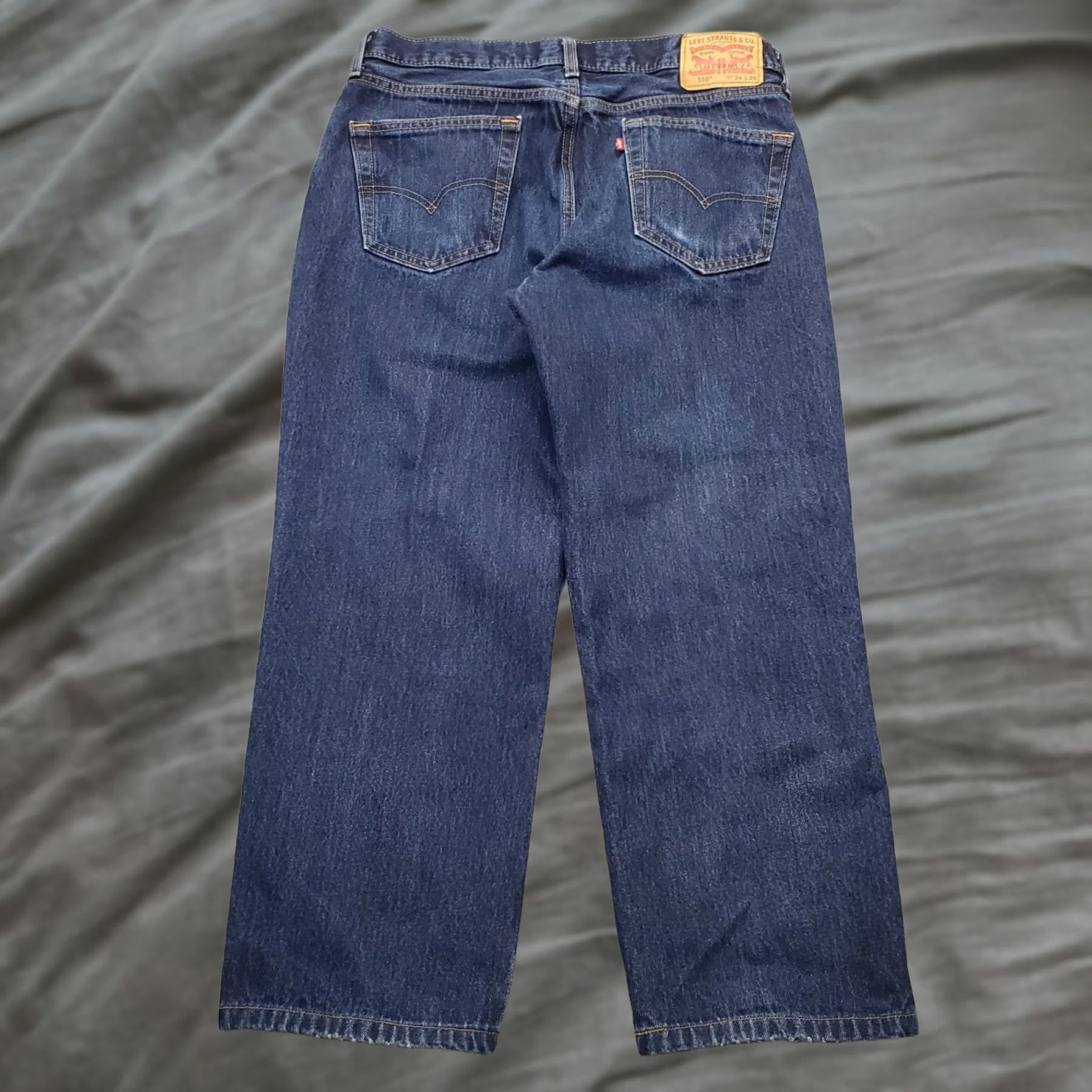 Levi's Levi's 550 Straight Leg Jeans Mens 34x29 Blue Denim Medium Wash 5-Pocket Button Zip Inseam 24.75" Regular Fit Men Size 34 Size US 34 / EU 50 - 1 Thumbnail