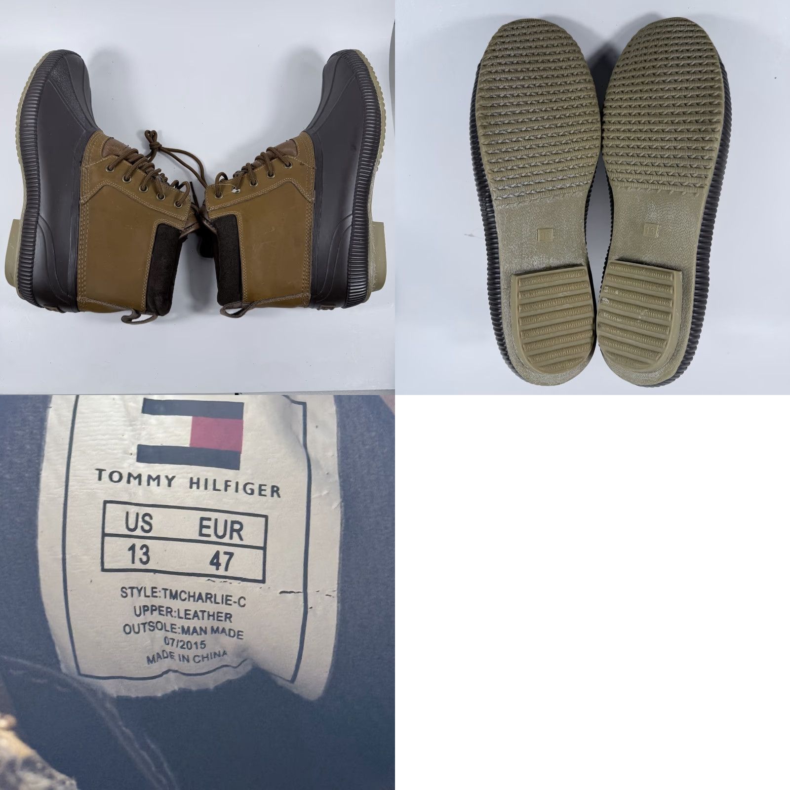 Tommy Hilfiger Tommy Hilfiger Charlie Duck Boots Men Brown Leather Rubber Shell Lace-Up - 13 Size US 13 / EU 46 - 8 Thumbnail