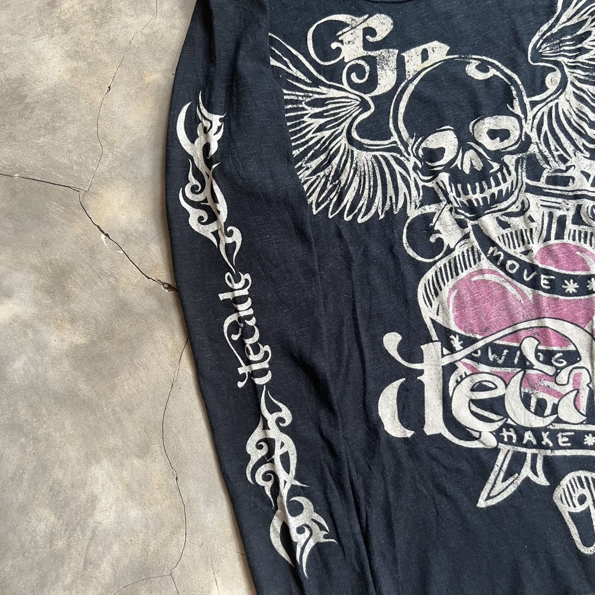 If Six Was Nine 2000s Dig Deep Vkei Style Skull Longsleeve Shirt Size L / US 10 / IT 46 - 5 Thumbnail