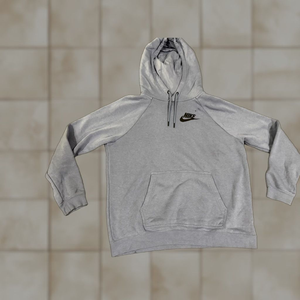 Nike Nike Hoodie Women's Large Blue Pullover Swoosh Logo Fleece Sweatshirt Athletic Size L / US 10 / IT 46 - 1 Thumbnail
