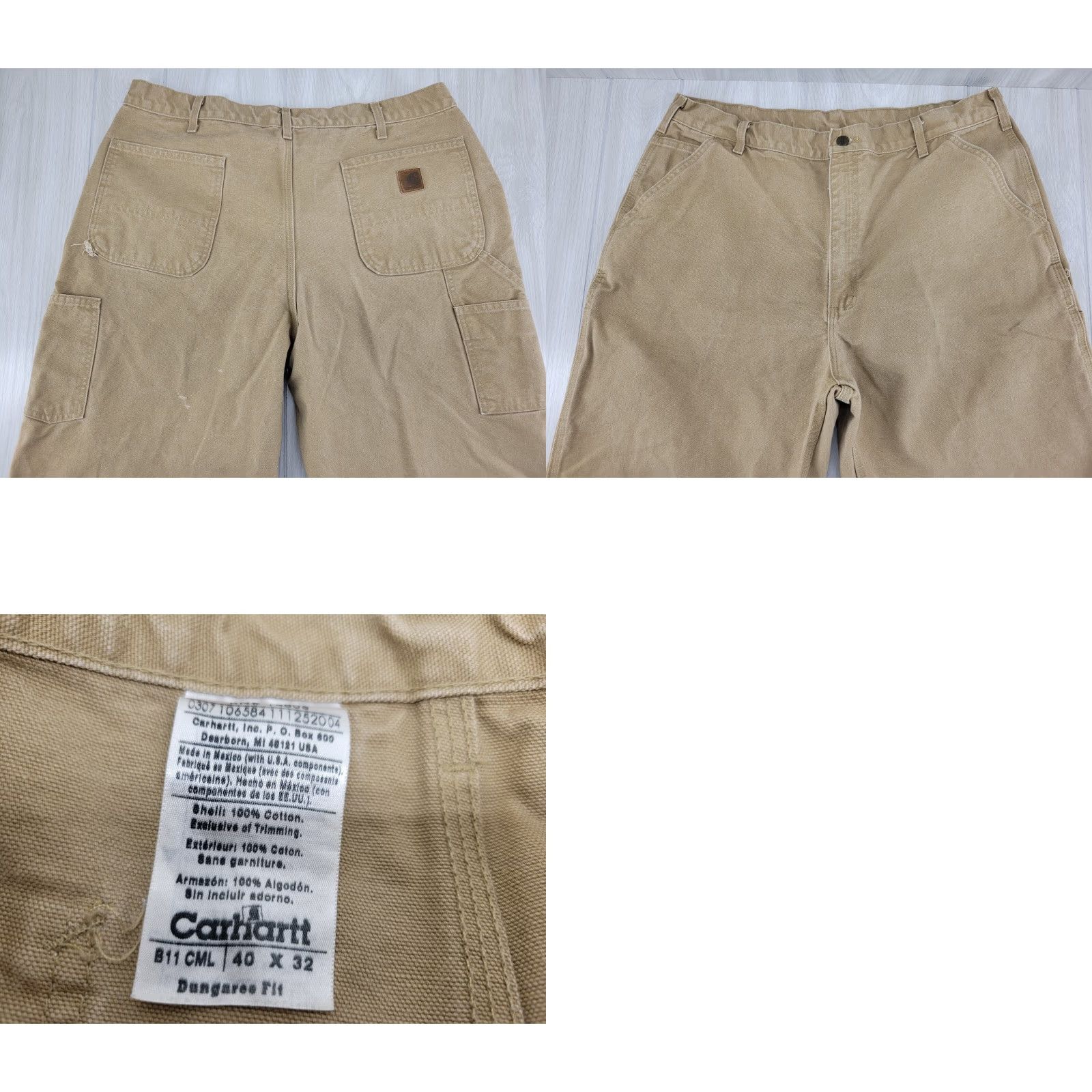 Carhartt Carhartt B11 CML Men’s 40x32 Dungaree Fit Canvas Duck Work Carpenter Pants Size US 40 / EU 56 - 8 Thumbnail